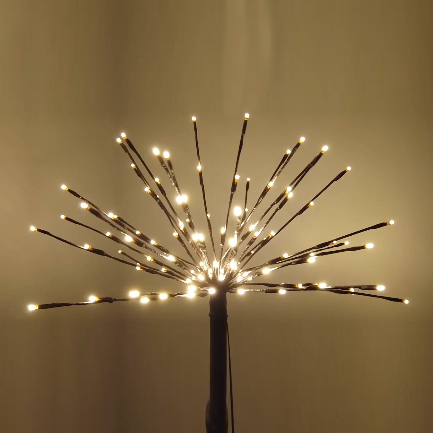 12 Inch Starburst Yard Stake, Brown with Multi/Clear LED Minis