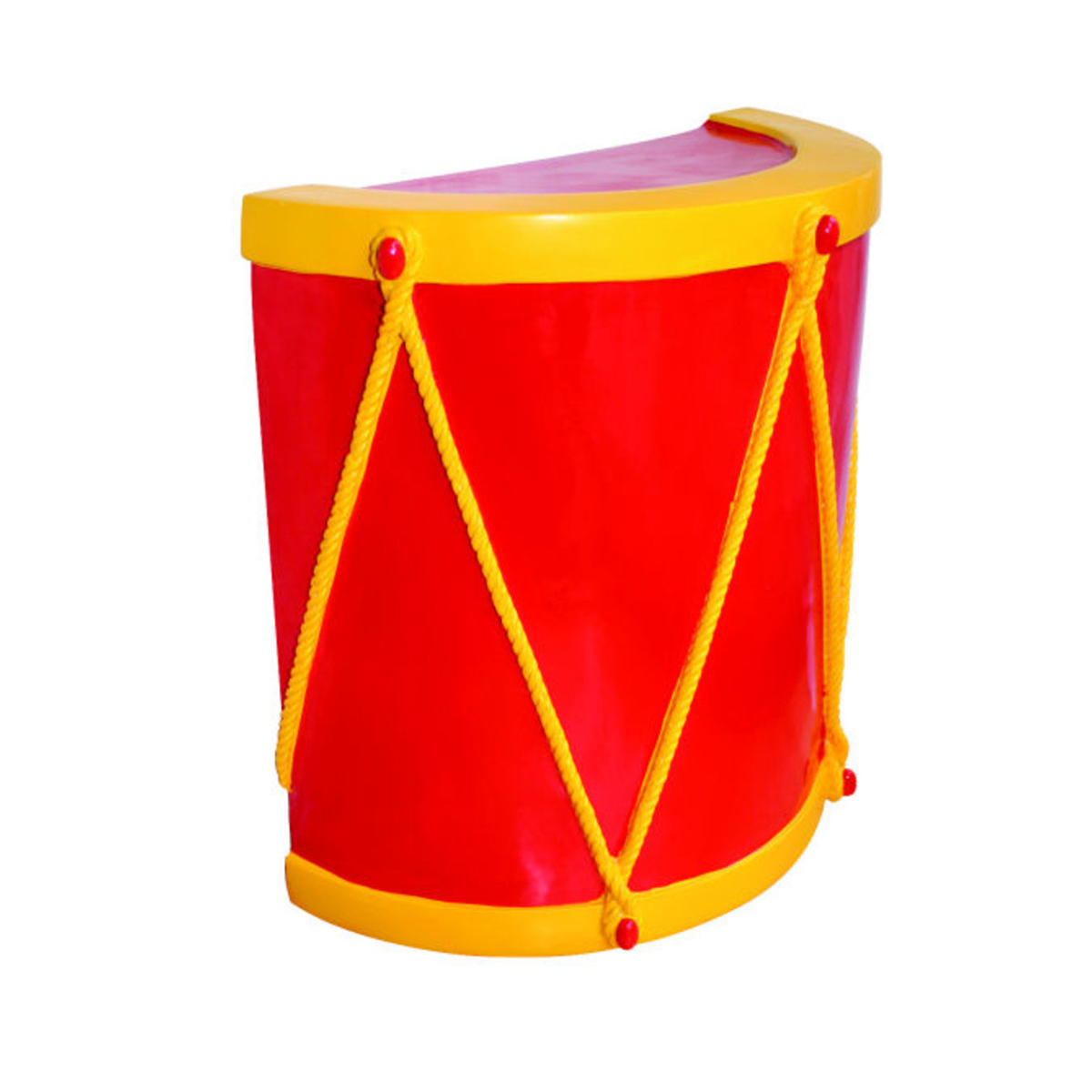 Red and Yellow Half Drum - 2ft Tall