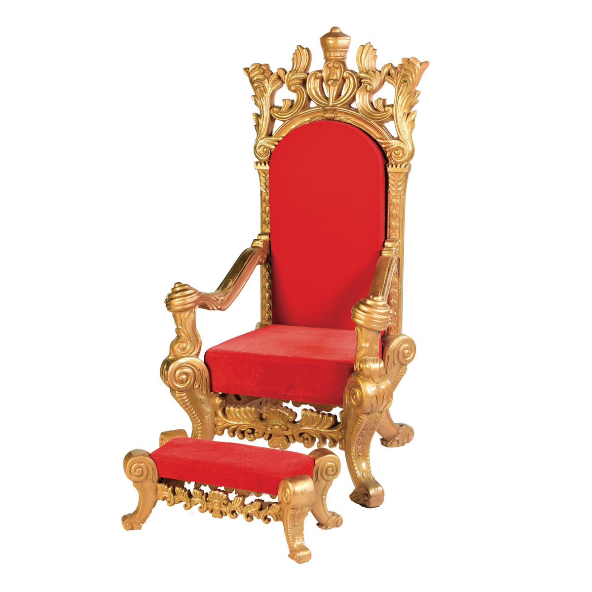 Gold Santa Chair and Foot Rest - 5.7ft Tall
