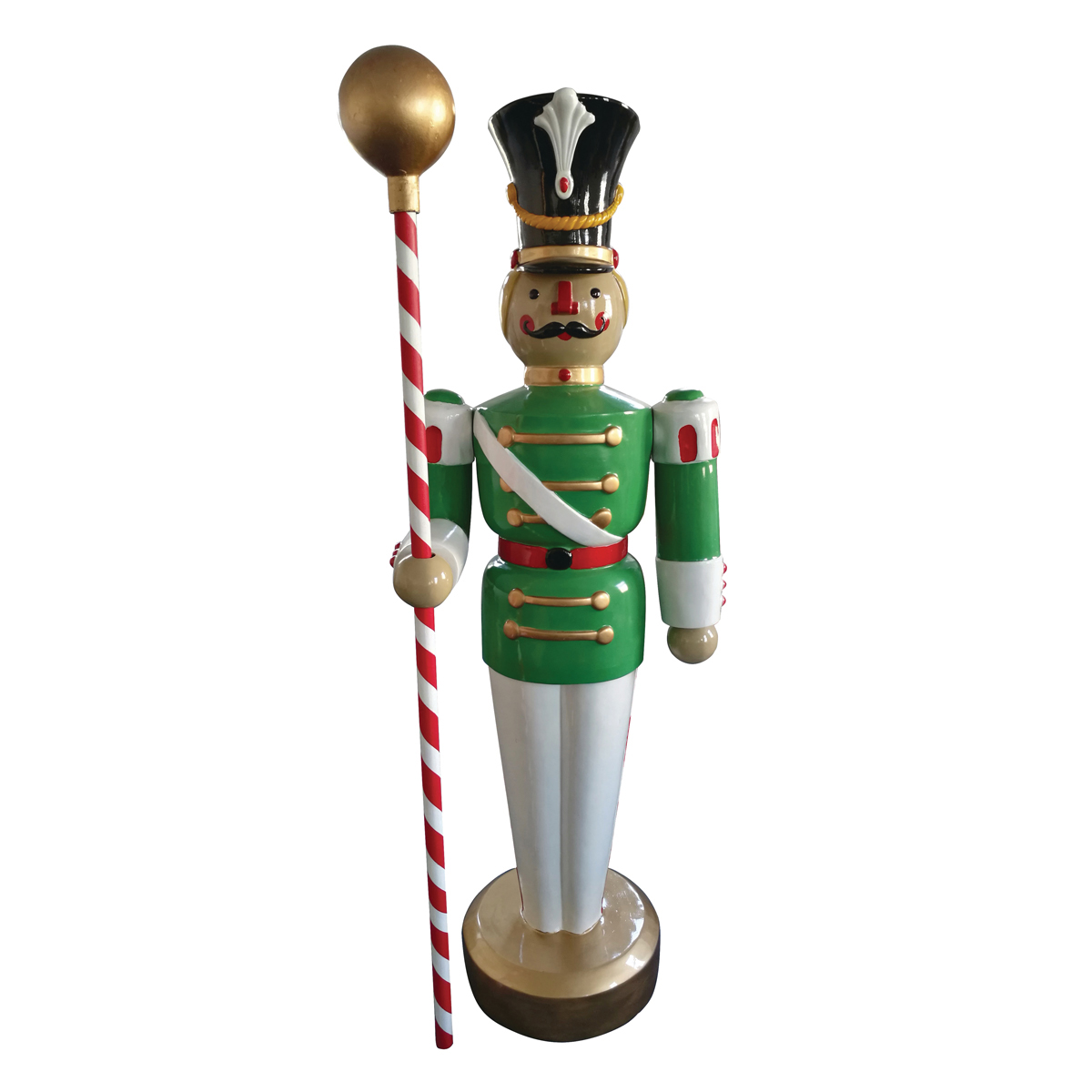 Toy Soldier - Green and White - w/ Drum Major’s Mace