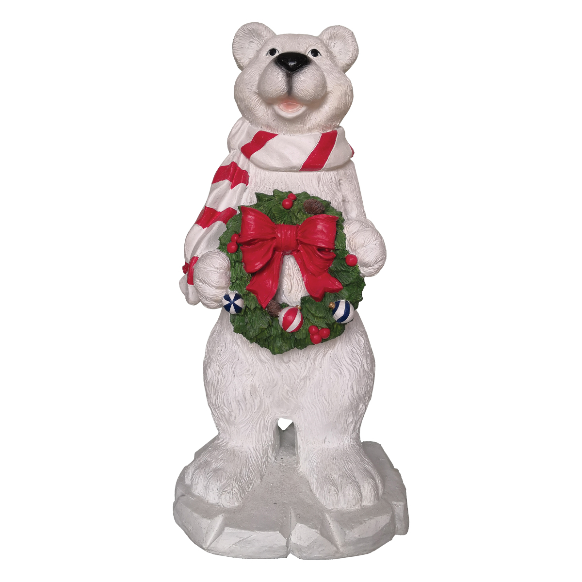 Polar Bear with Wreath - 4ft Tall