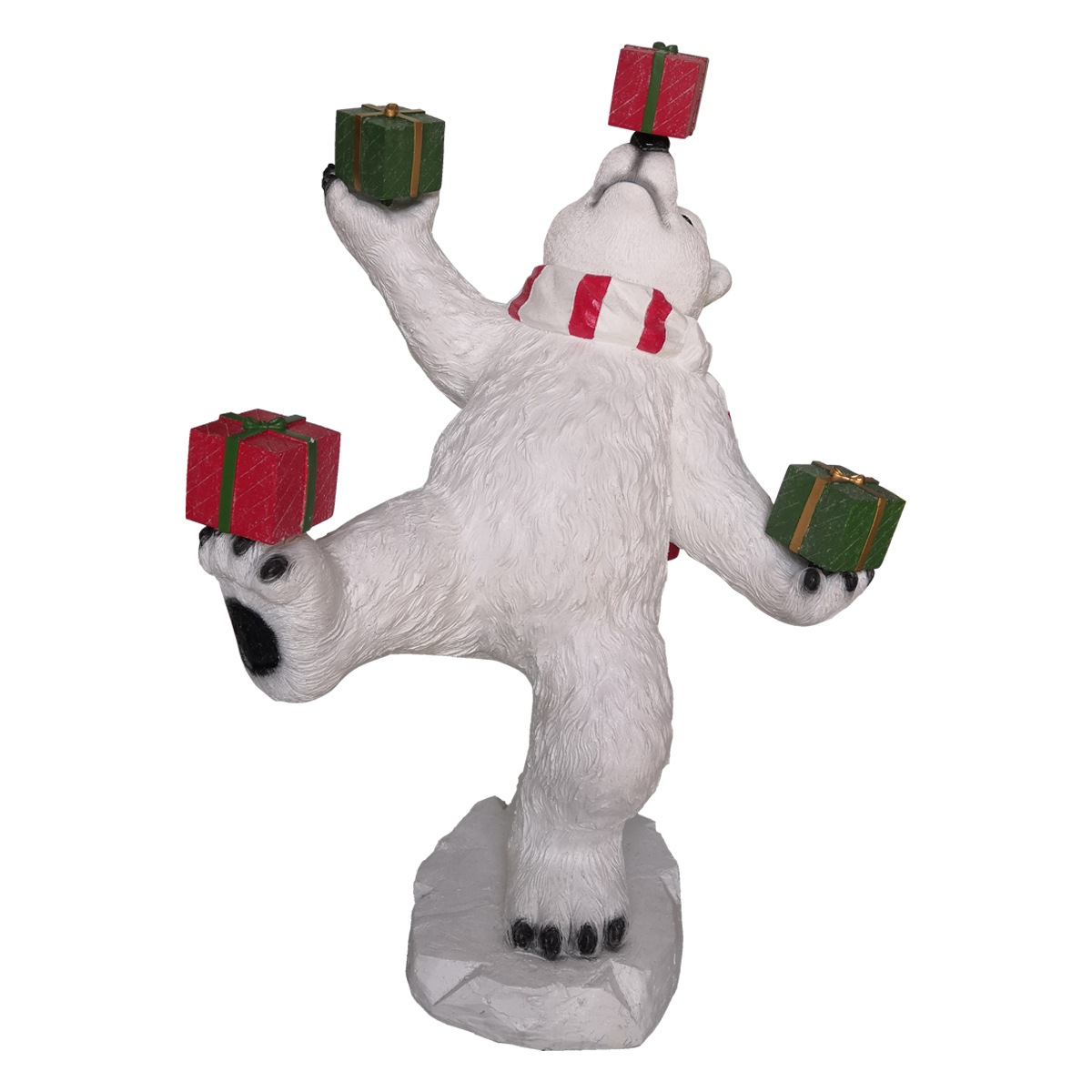 Polar Bear Juggling Gift Boxes - 4ft Tall - Painted