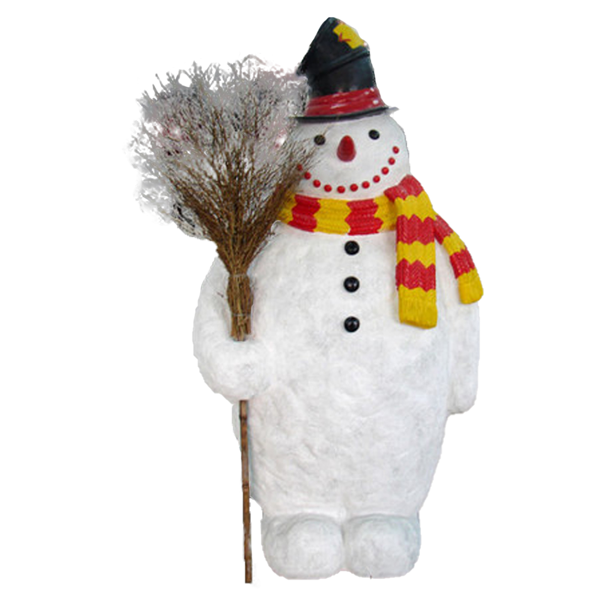 Snowman Christmas Display - Broom & Top Hat - 6ft Tall