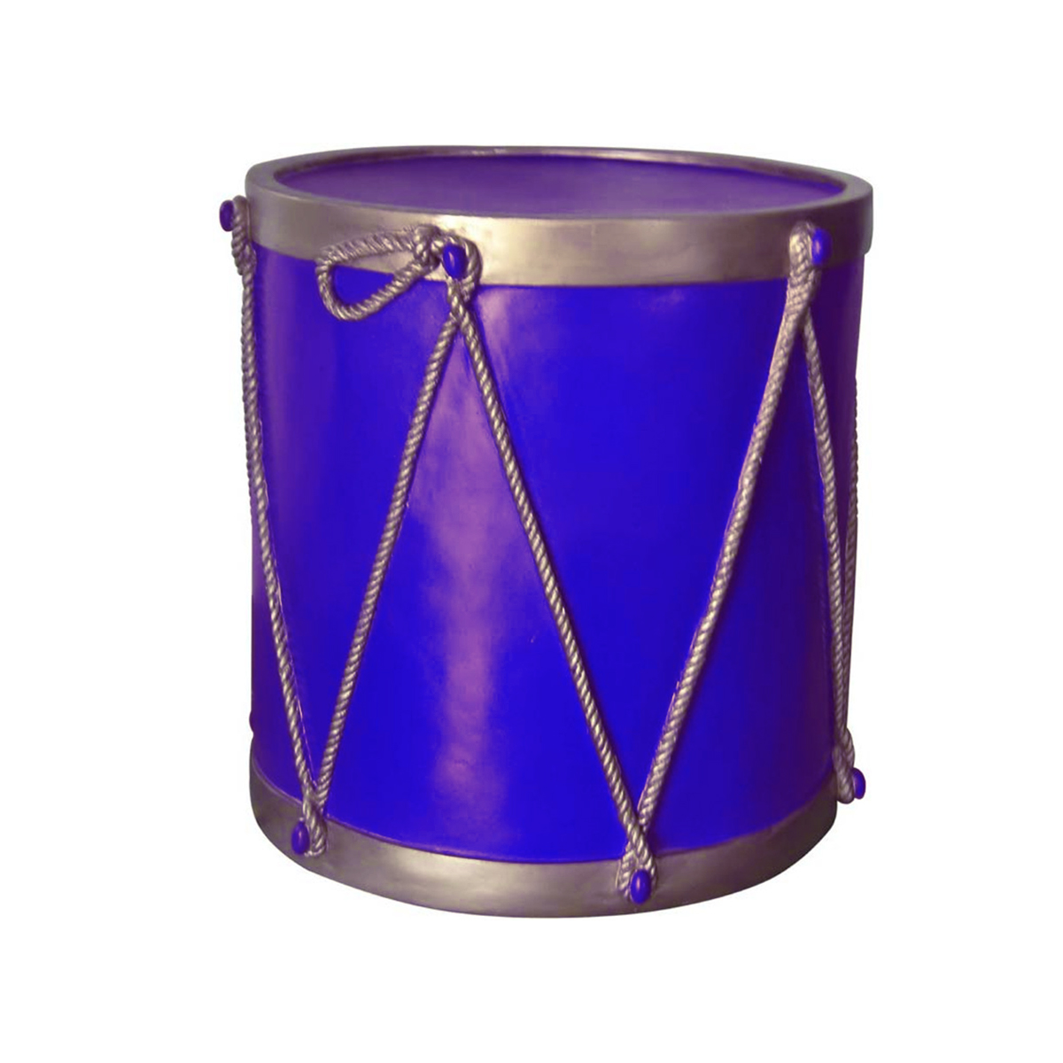 Blue and Metallic Silver Drum - 2ft Tall