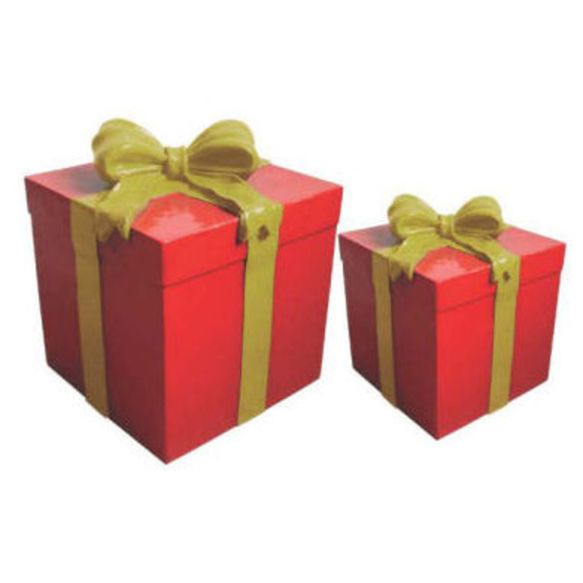Live Form Gift Box Small Red w Gold Bow
