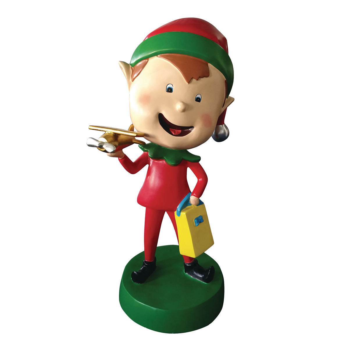 Elf with Toy Airplane - 4.5ft Tall