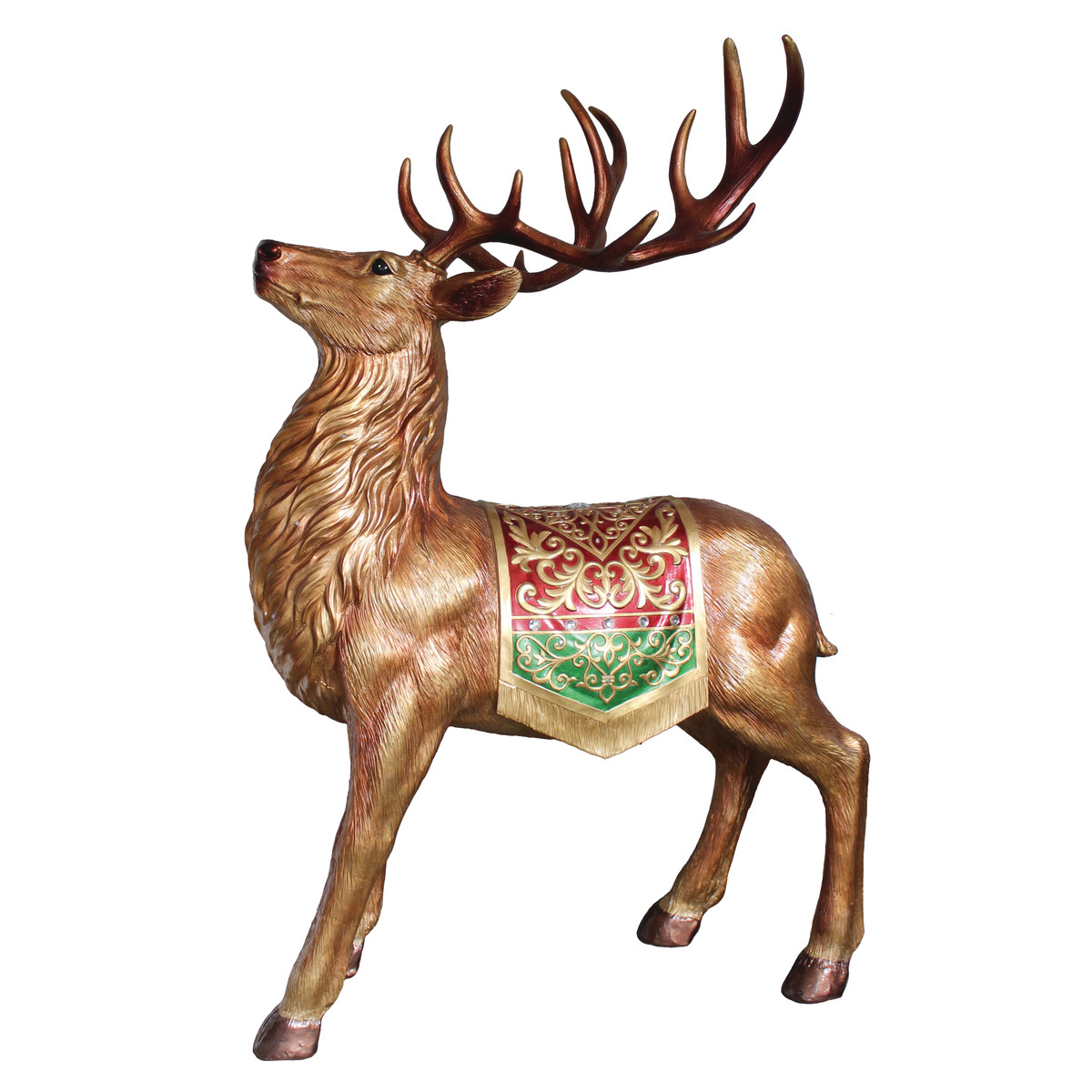 Standing Christmas Deer - Metallic Gold - 4ft Tall