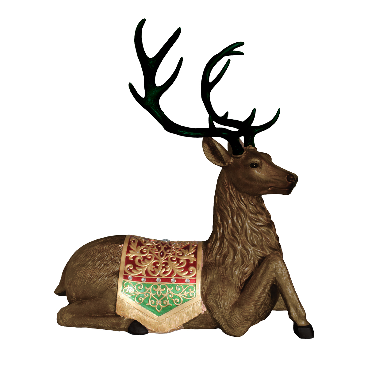 Christmas Deer - Laying Down - 2.5ft Tall - Brown Painted