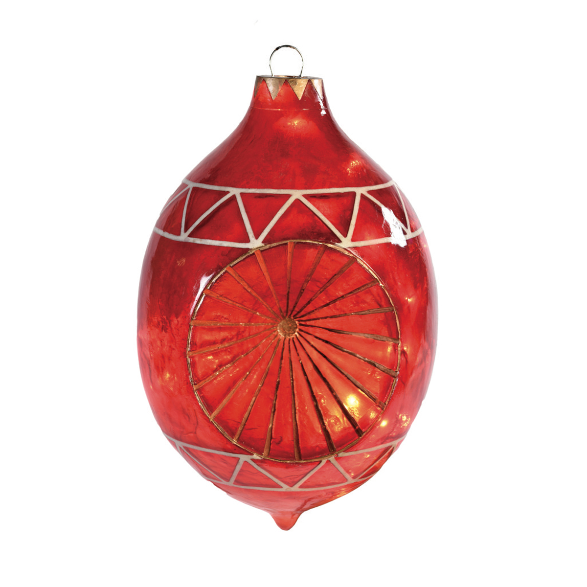 Illuminated Red Mosaic Reflector Ornament
