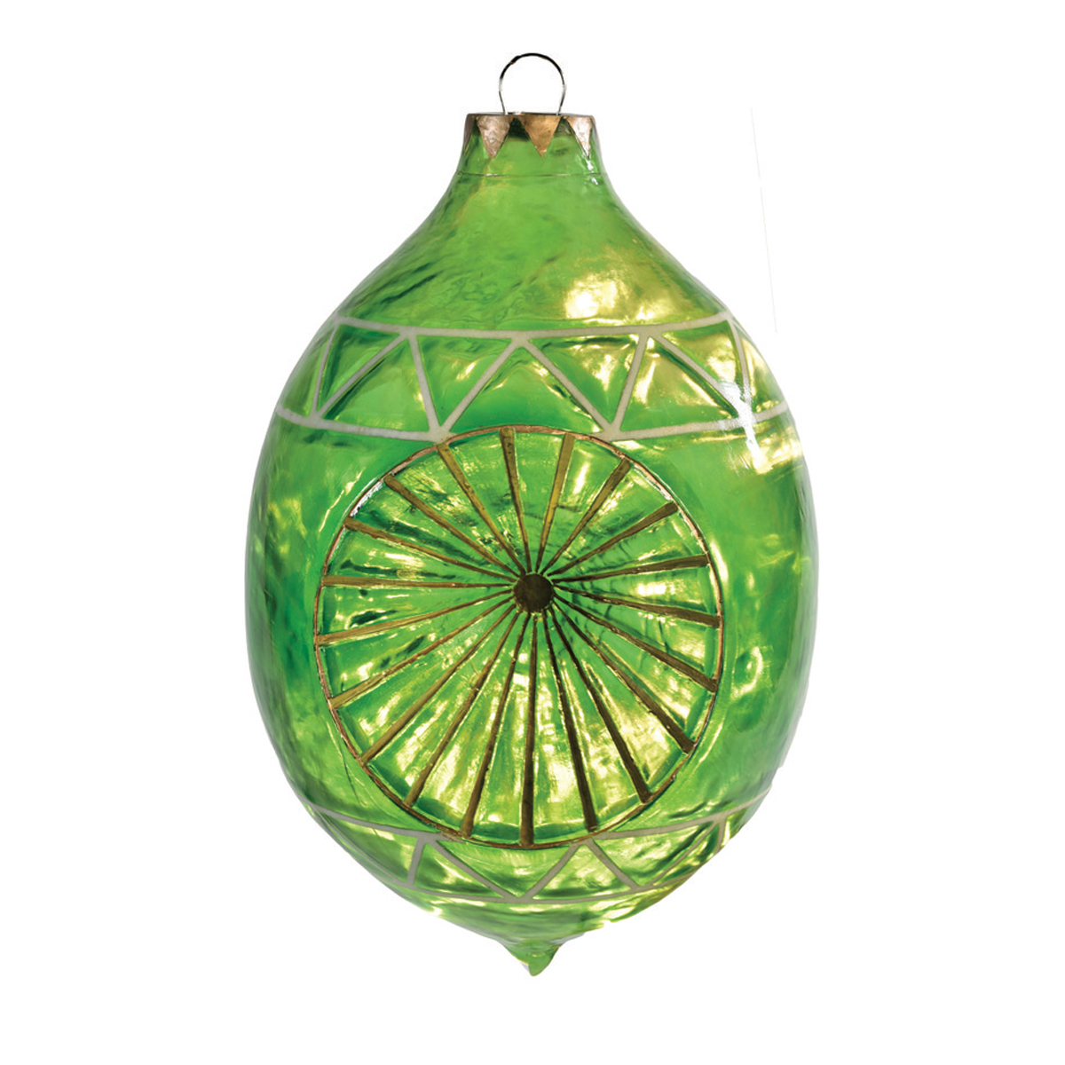 Illuminated Green Mosaic Reflector Ornament