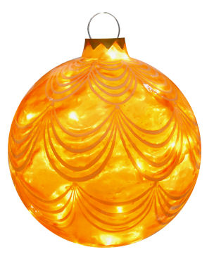 Illuminated Gold Sandstone Drape Ball