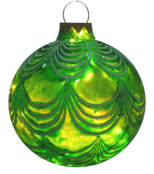 Illuminated Green Sandstone Drape Ball