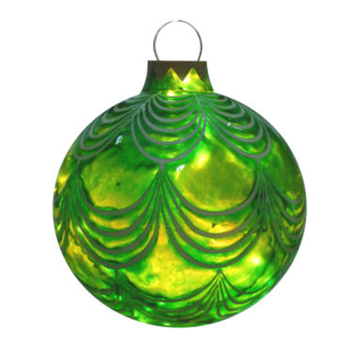 Illuminated Green Sandstone Drape Ball