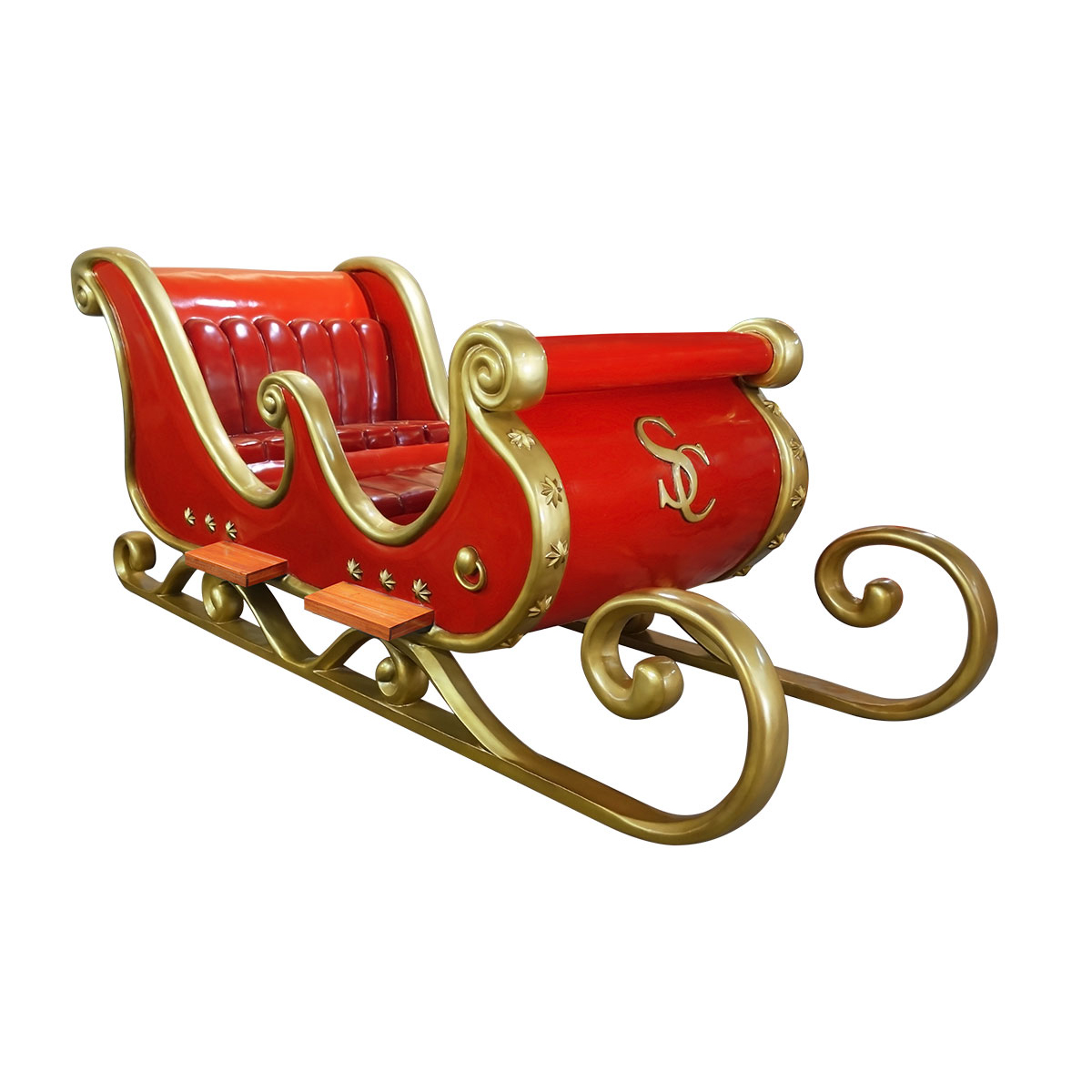 Santa Sleigh - Family Sized, Red/Gold
