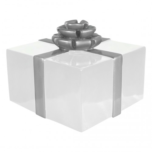 Gift Box - White - Silver Bow