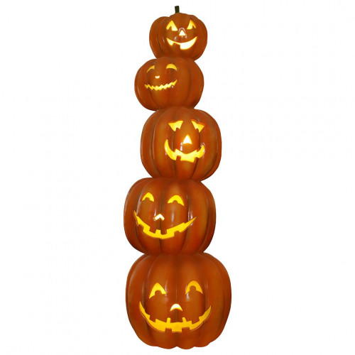 Halloween Pumpkin Tower - 5 Jack-O’-Lanterns - Light - 13.8ft Tall