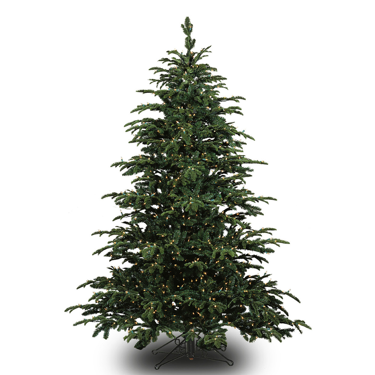 Star Fir Deluxe Christmas Tree - Warm White Glow LEDs - Verdant Green - One-Plug Pole - 10ft Tall