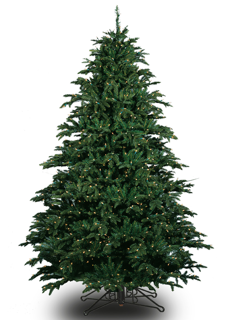 Alaskan Deluxe Christmas Tree - Warm White LED Lights - One-Plug Pole - 9ft Tall