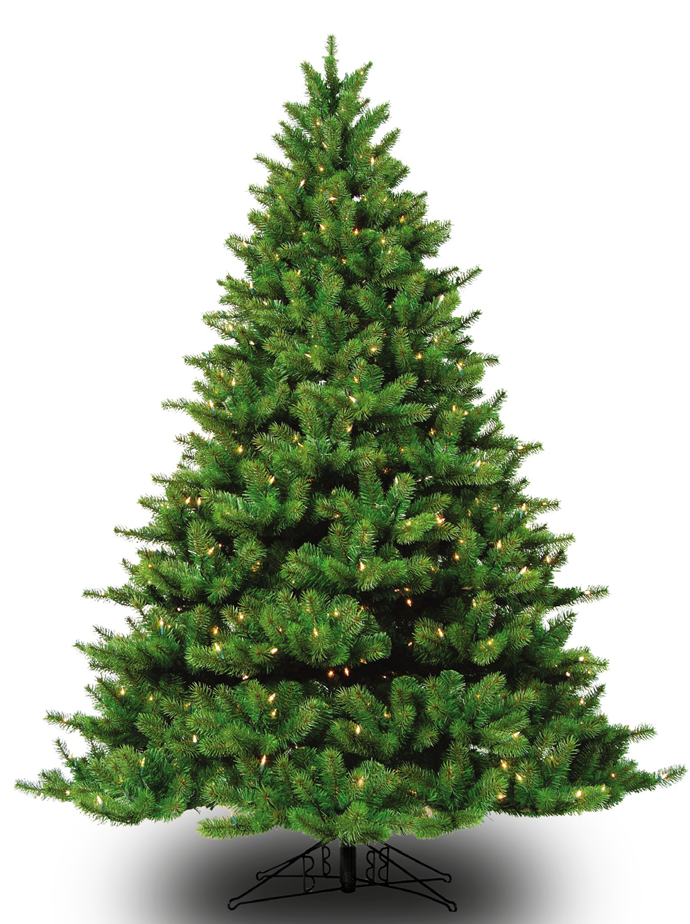 Appalachian Deluxe Christmas Tree - Warm White LED Bulbs - One-Plug Power Supply - 7.5ft Tall