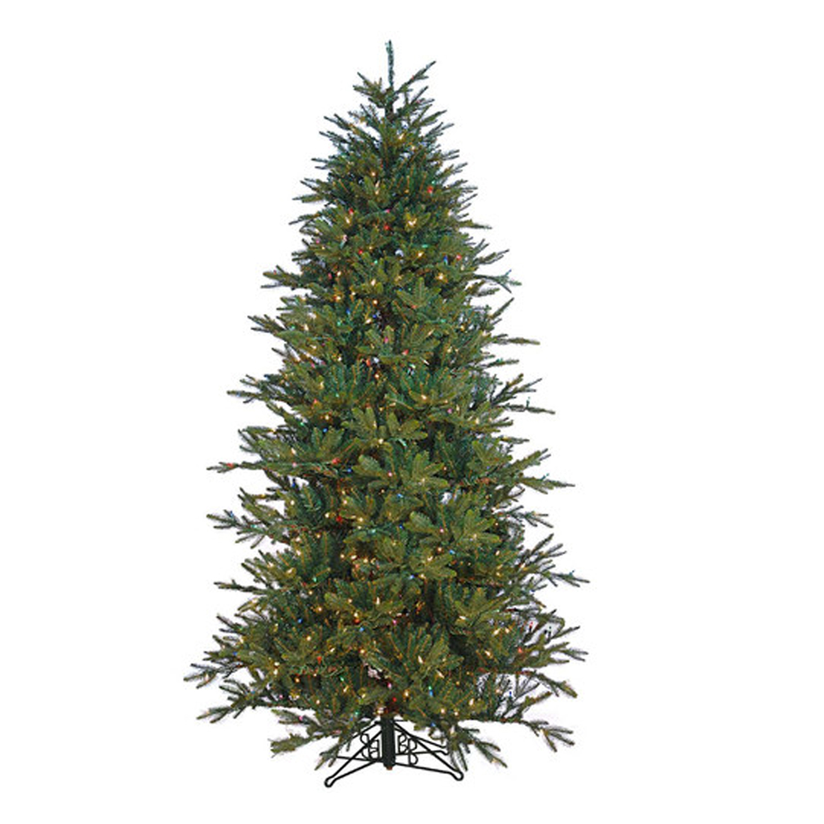 Alaskan Deluxe Christmas Tree - Slim-Style - Clear Incandescent Lightbulbs - One-Plug Power Supply - 9ft Tall