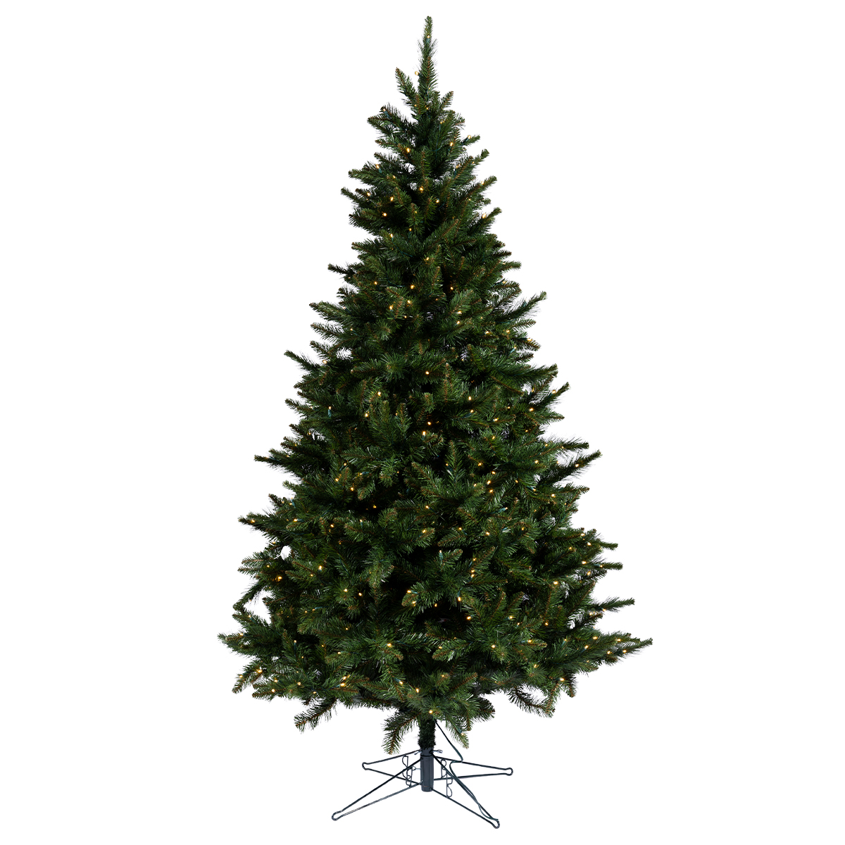 Aspen Pine Christmas Tree - 7-Color Multi-LED Lights - One-Plug Pole Power Supply - 7.5ft Tall