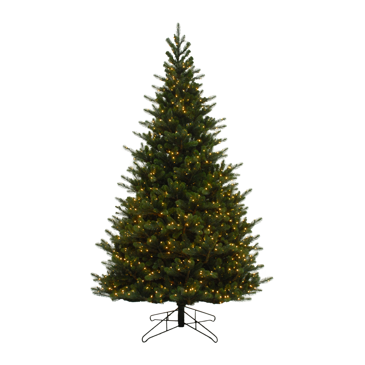 Sedona Pine Deluxe Christmas Tree - Warm White LED Glow - One-Plug Power Supply - 7.5ft Tall