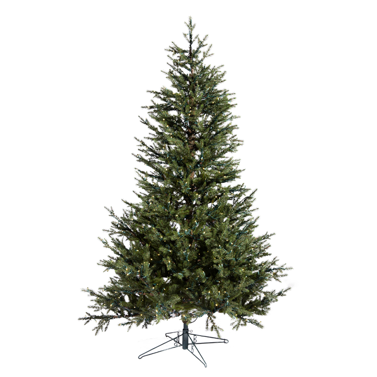Hemlock Deluxe Christmas Tree - Warm White LED Glow - One-Plug Pole - 10ft Tall