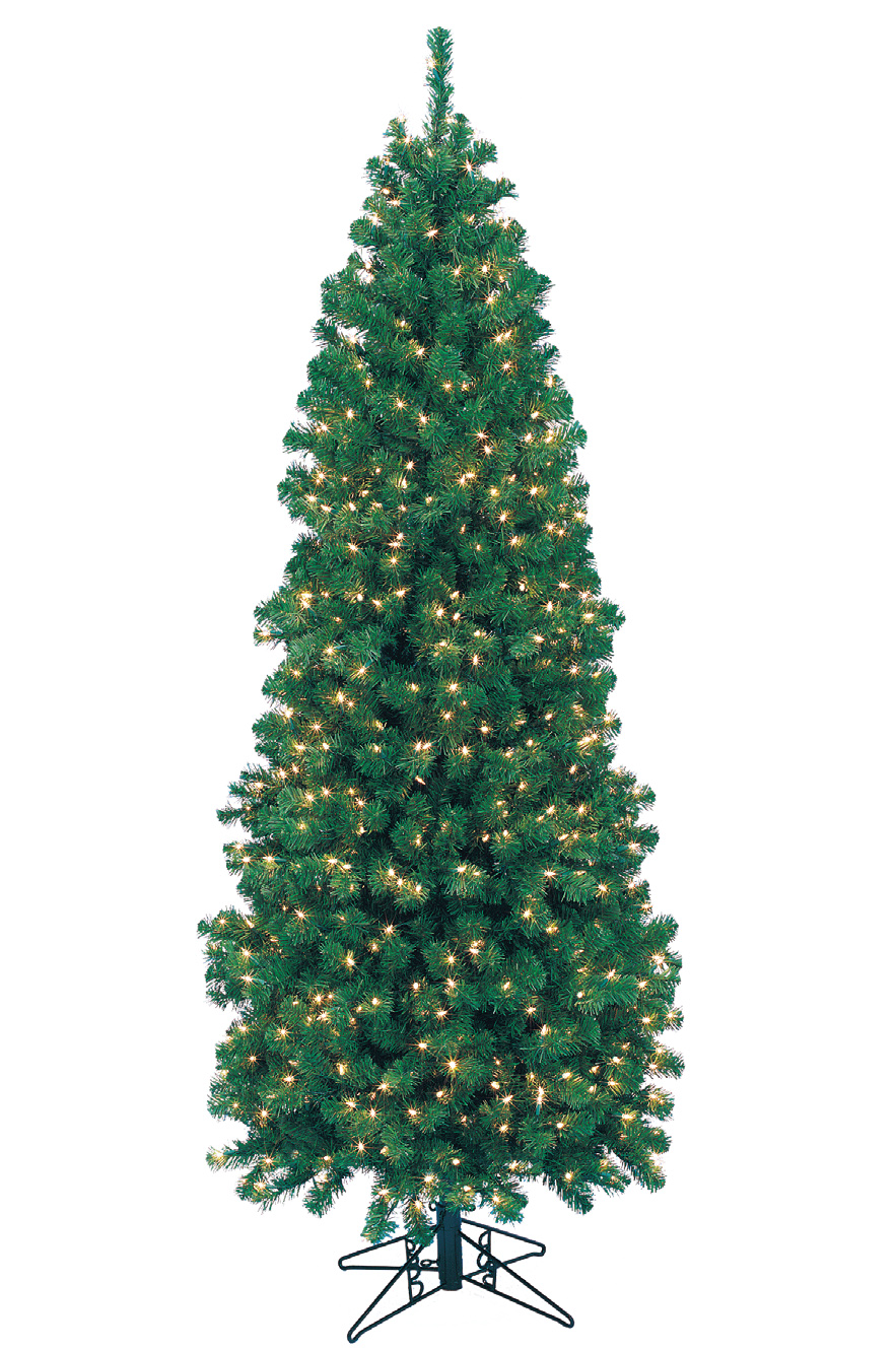 Northern Cypress Christmas tree - Clear Multi-Incandescent Lights - One-Plug Pole Power Supply - 7ft Tall