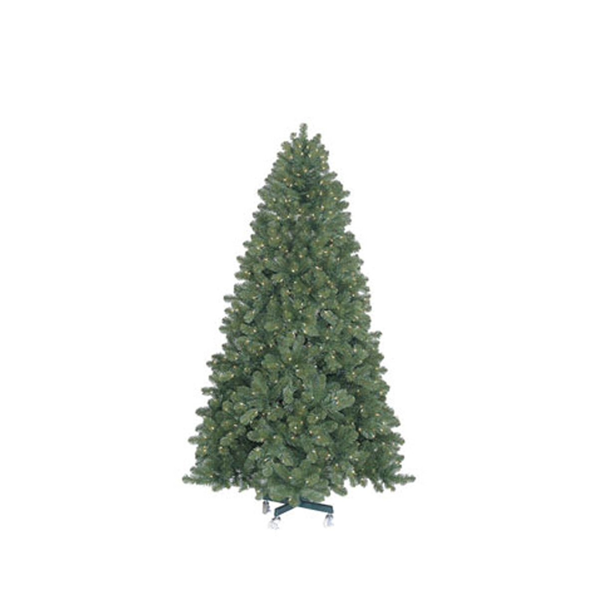 Olympia Fir Tree - Warm White LED Lights - Rolling Stand - 7.5ft Tall - Commercial Christmas Display