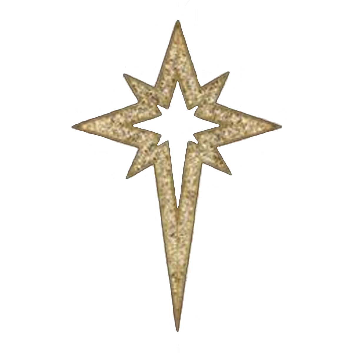 2D Christmas Display - 8 Point Star - Warm White LEDs - Gold - Large - 9.8ft tall