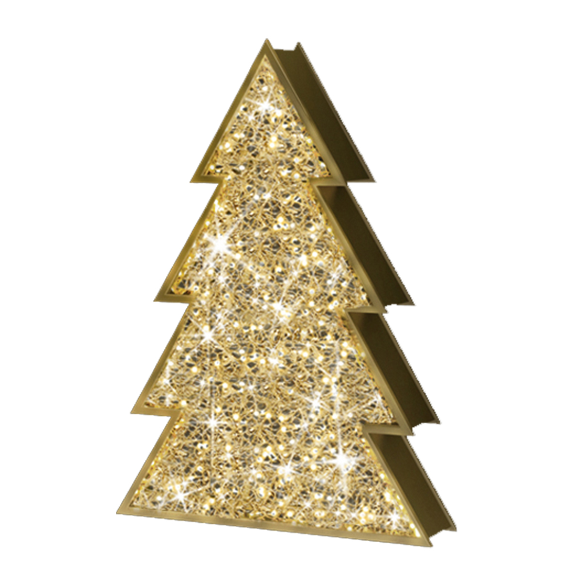 3D Christmas Tree Display - Medium - Lit by LED Lights - 6ft tall