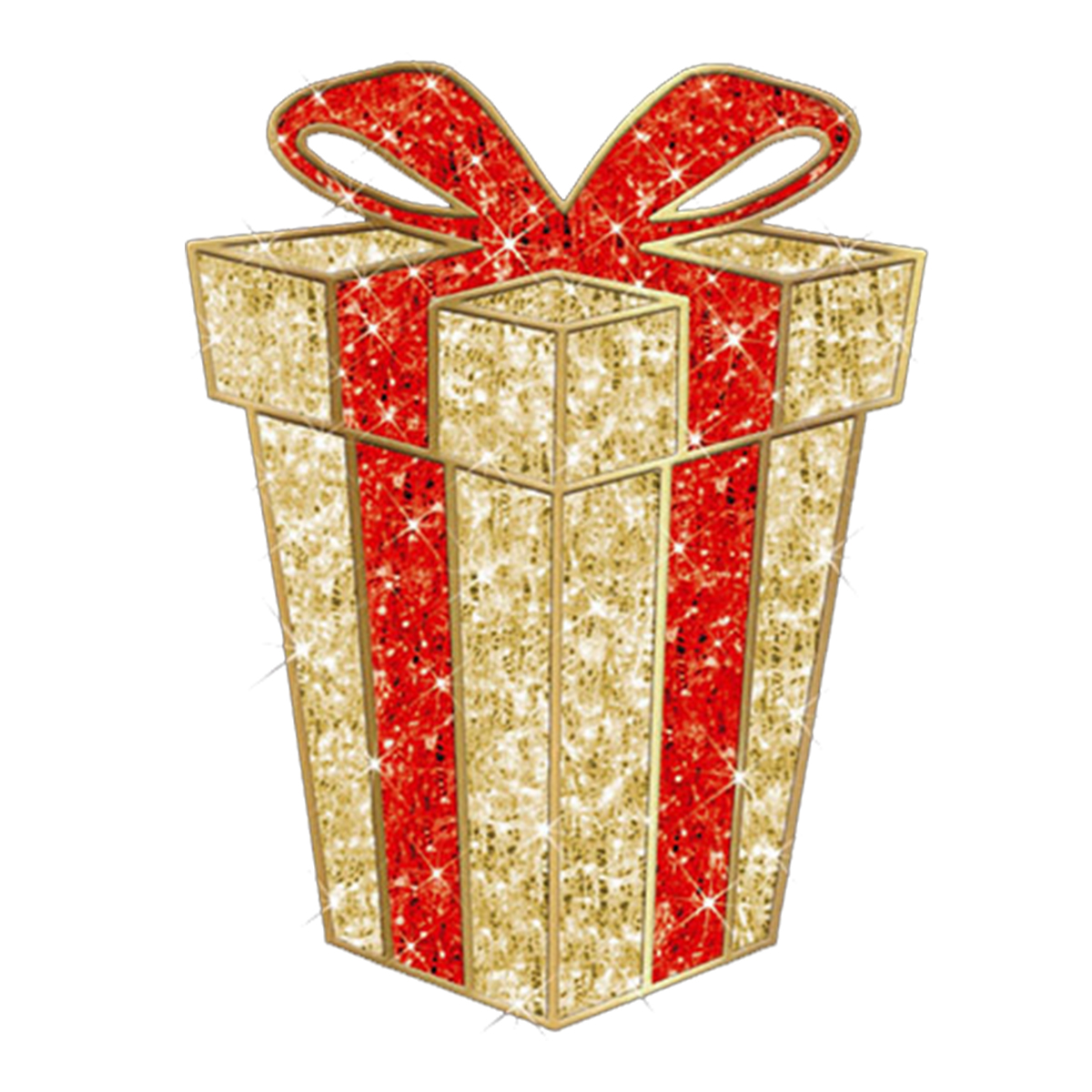 2D Gift Box - Christmas Display - Gold - Medium - 6ft tall