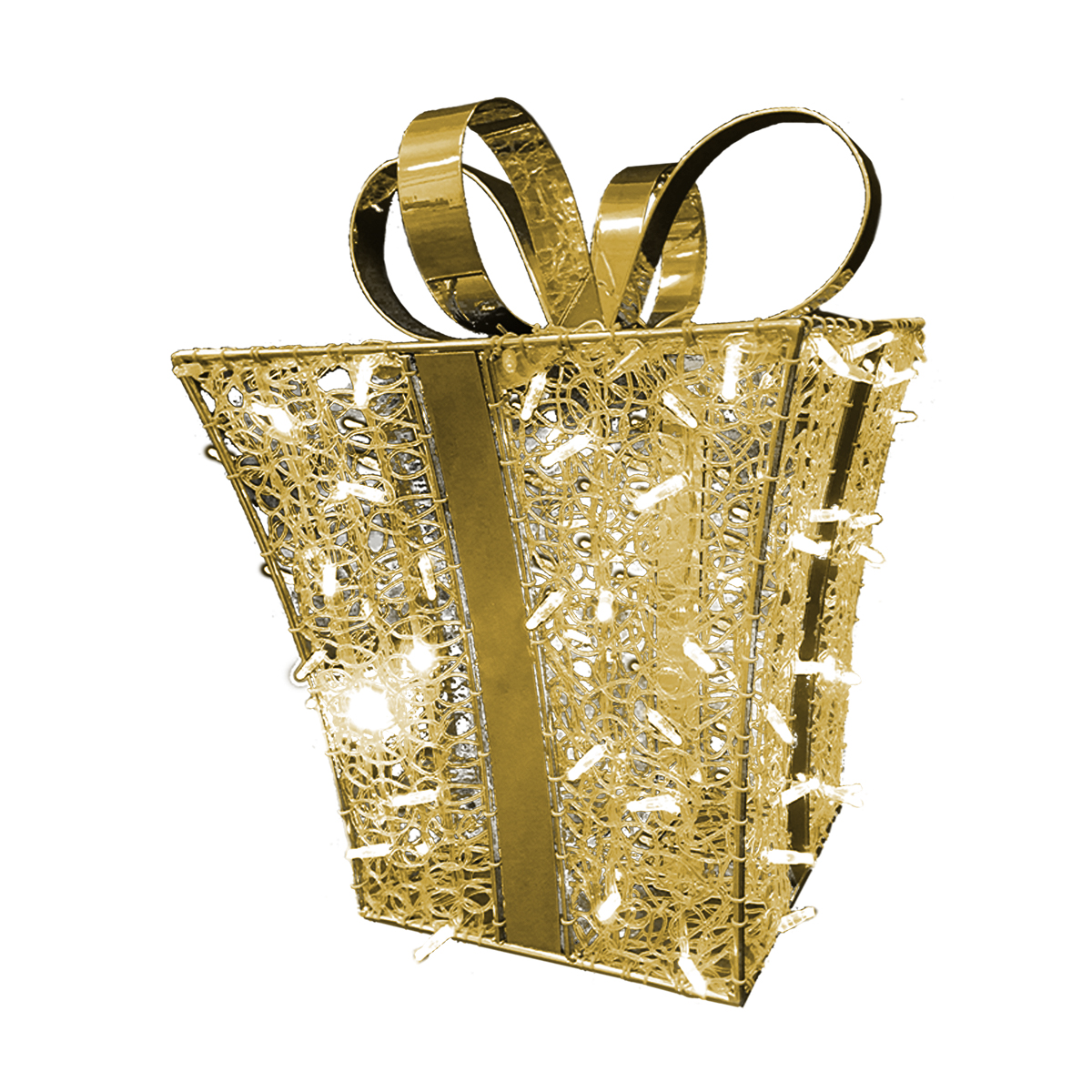 3D Square Gift Box - 2.2ft Tall - Christmas Display - Gold