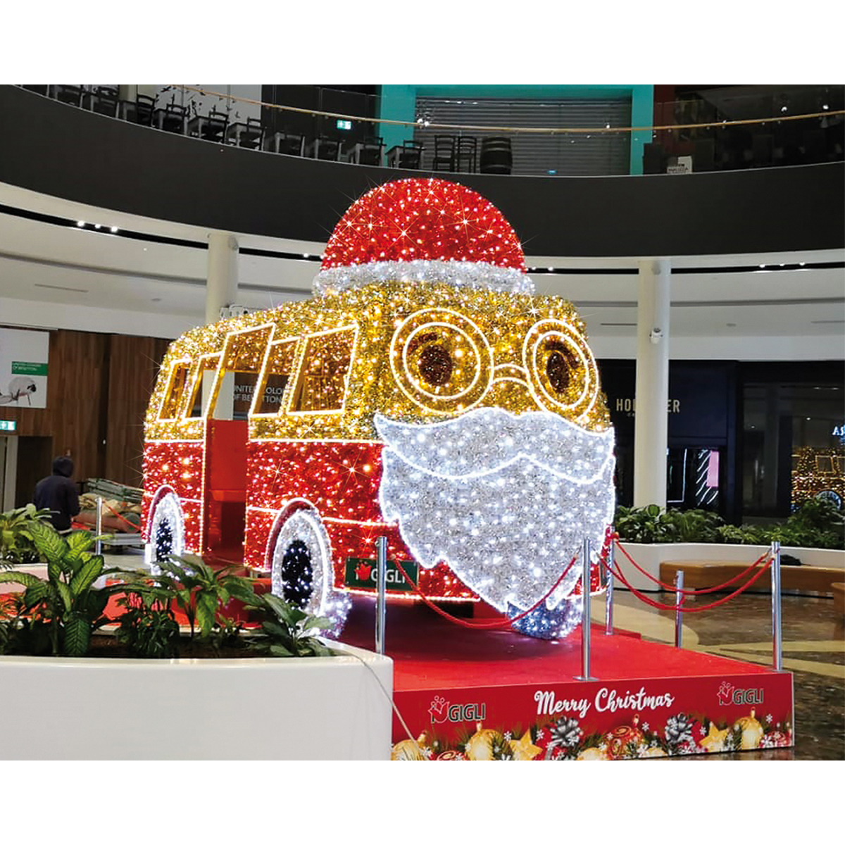 3D Deluxe Santa Van - Brilliantly Lit - Large Commercial Illuminated Display - 11.6ft tall