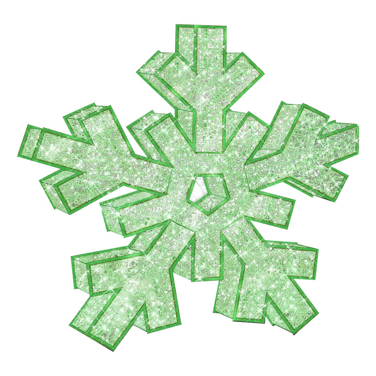 3D Snowflake, GREEN Large