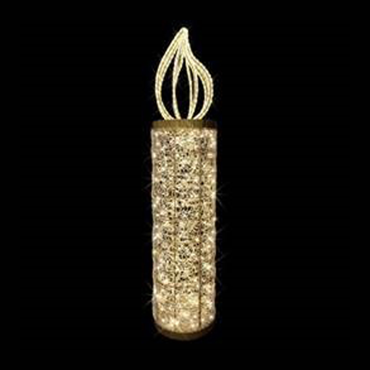 2D Candle, Gold, WW LED, Large