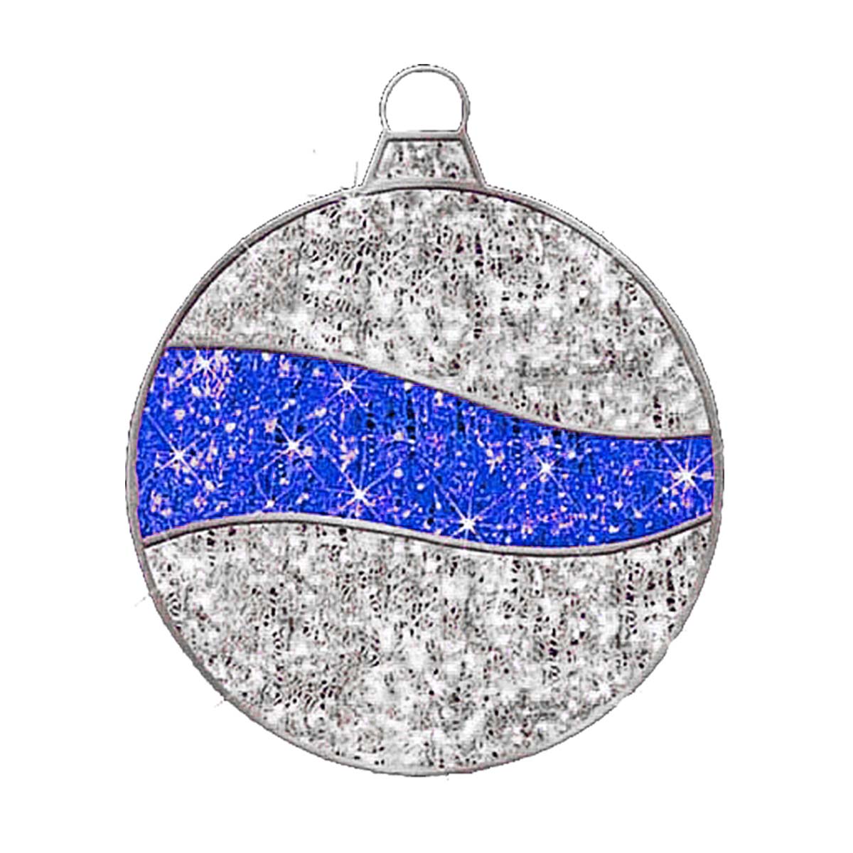 2D Silver and Blue Small Ornaments