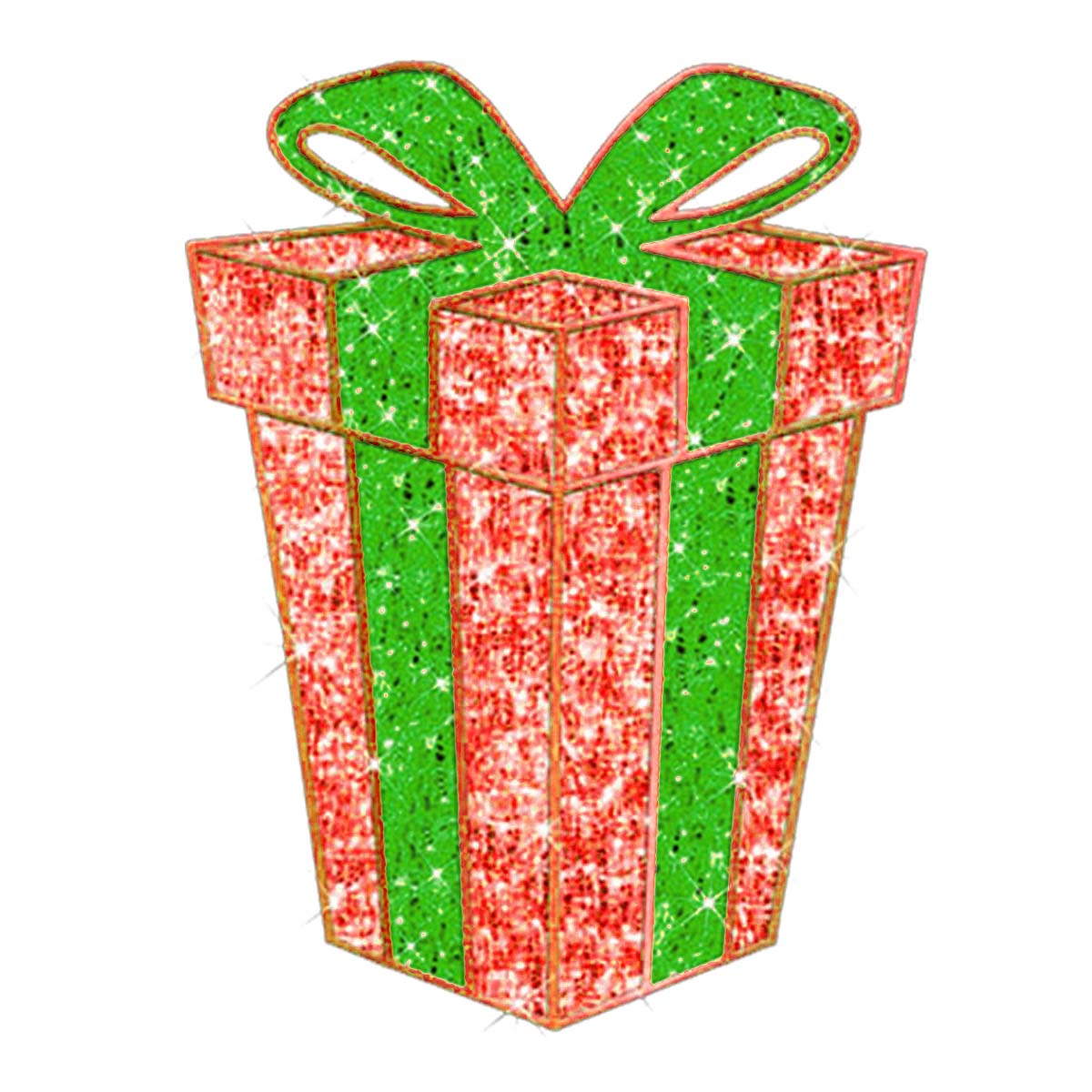 2D Red with Green Bow Small Giftbox
