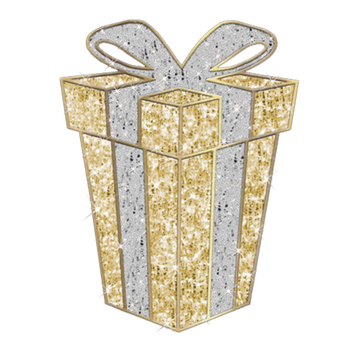 2D Gold with Silver Bow Giftbox Large