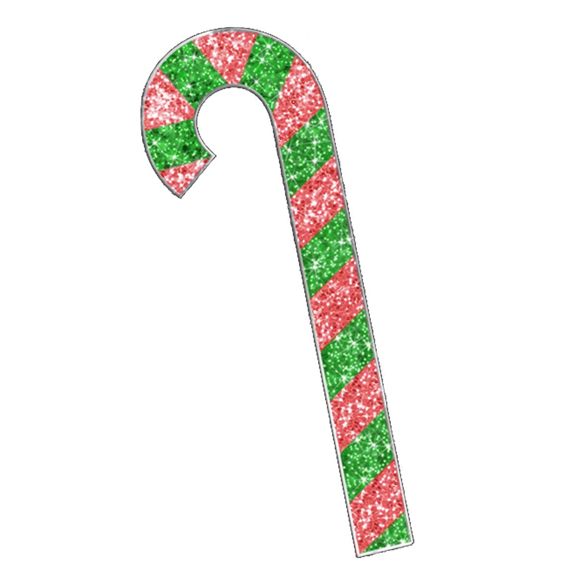 2D Red and Green Candy Cane Display