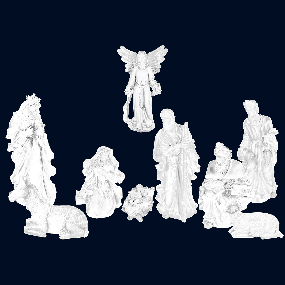 Large White Nativity Scene Package