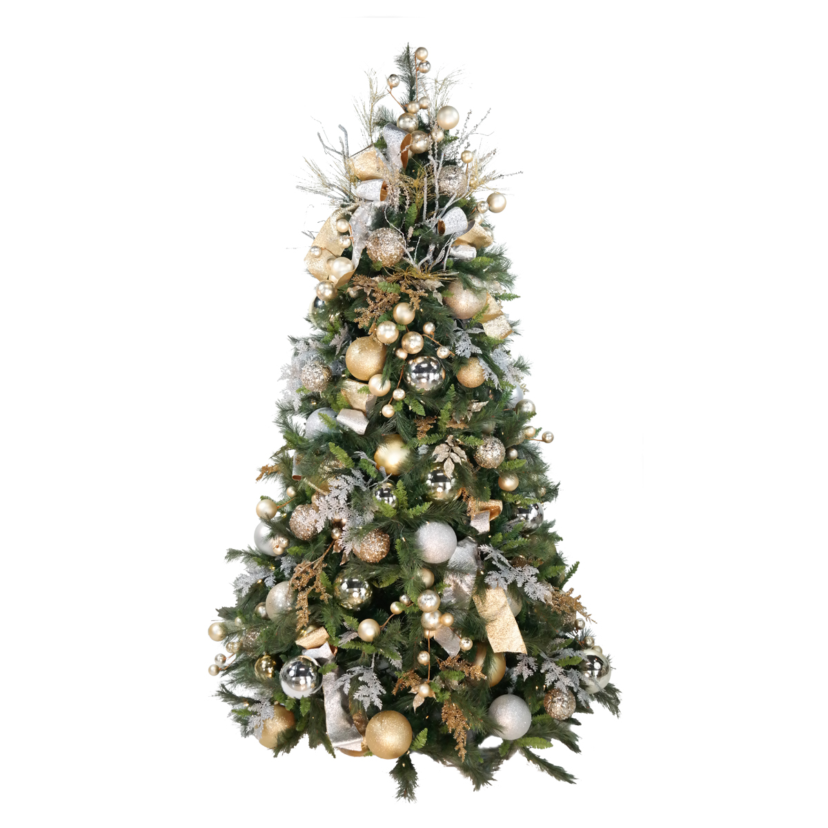 Pre-Decorated Diamond Collection Christmas Tree - Warm White LEDs - 12ft Tall