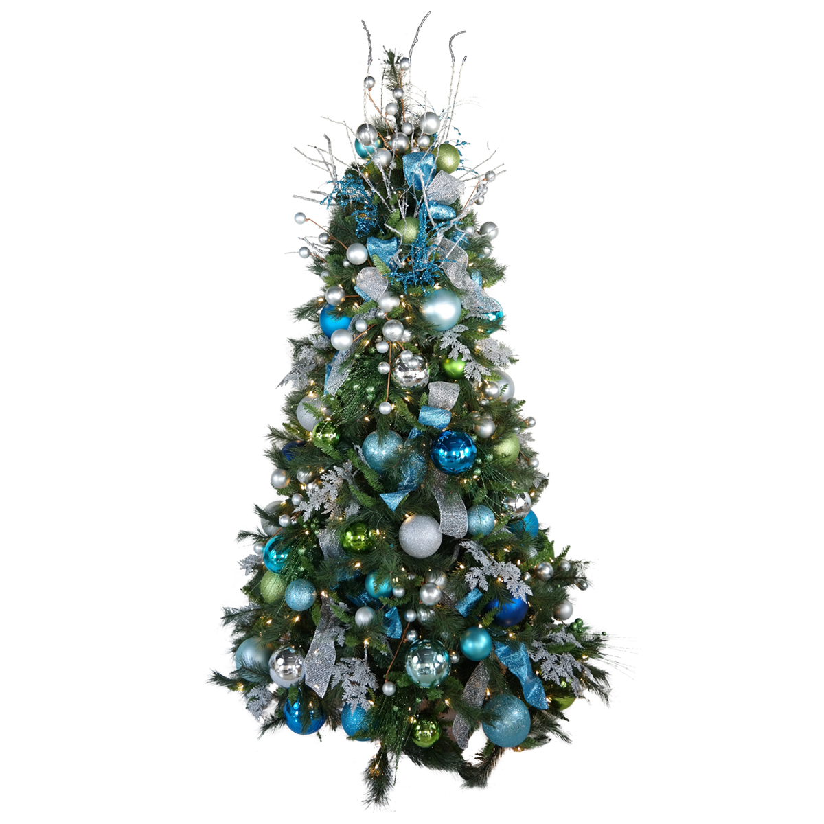 Sapphire Collection - Pre-Decorated Christmas Tree - 7.5ft Tall - Warm White LEDs